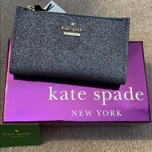 NEW Kate Spade Burgess Court Mikey glitter wallet